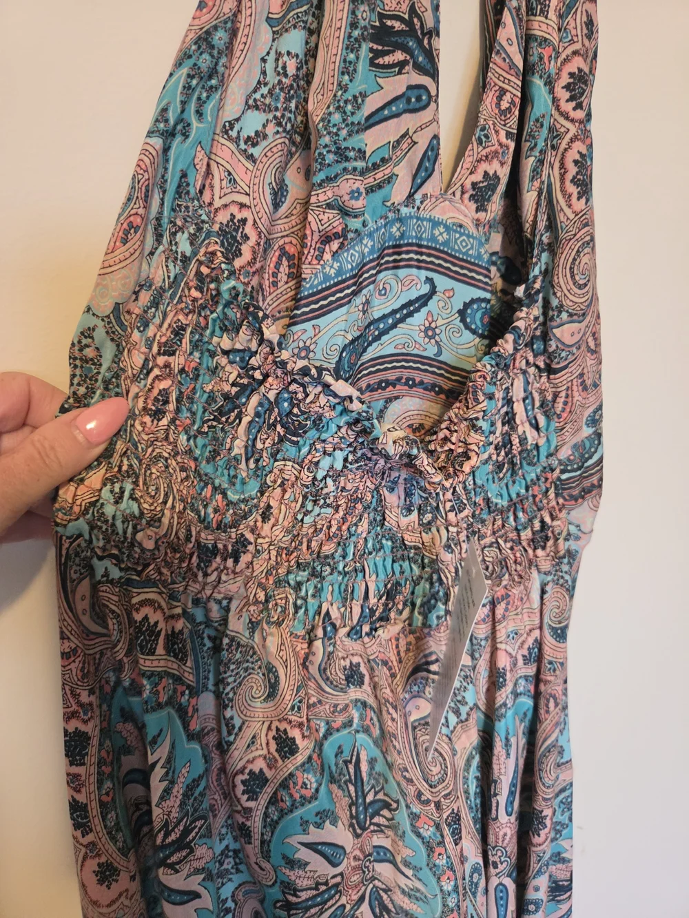 Paisley Halter Wide Leg Jumpsuit - Picture 5 of 7